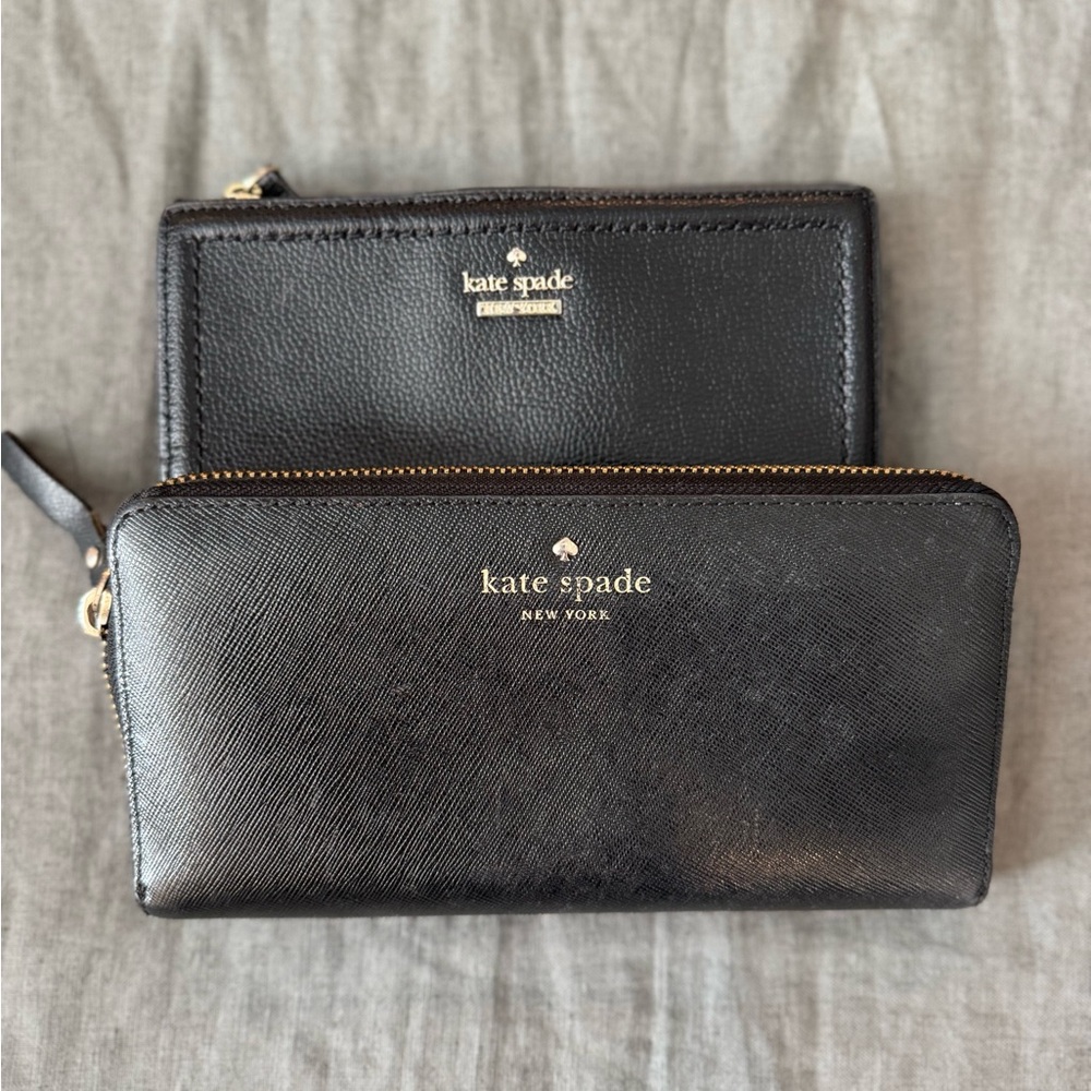Kate Spade Black Wallet Duo with Gold Accents